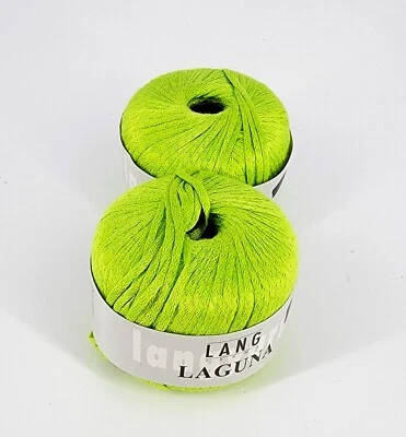 2 Новые Шарики Пряжи Lang Laguna Сделано в Италии 80% Вискоза 20% Шелк Снят с производства - Изображение 1 из 4