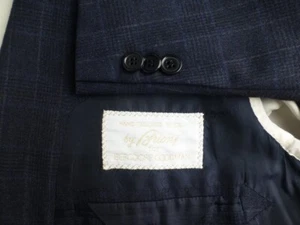 Brioni Blazer 52L/42L Blue Plaid Excellent Condition Super150 Jacket Sport Coat - Picture 1 of 8