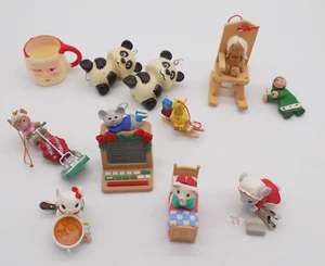 Mixed Lot of 11 Vintage Christmas Ornaments Each about 1-2"-Some Hallmark- flaws - Picture 1 of 4
