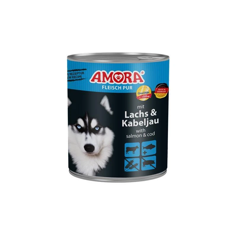 AMORA Dog Nassfutter Fleisch Pur Lachs &  Kabeljau | 6x 800g - Bild 1 von 1