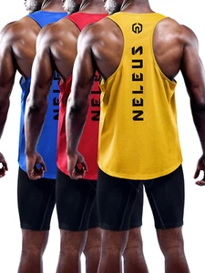 ✨ Mens 3 Pack Dry Fit Y-Back Muscle Tank Top Mesh Quick Dry Breathable Athletic - Picture 1 of 7