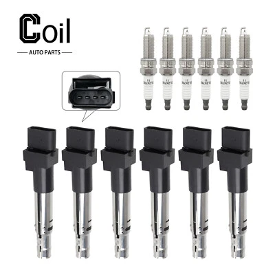 Bobina de encendido y bujía 6 piezas para Volkswagen Touareg Audi Q7 2007-2008 3,6 L Foto 1 de 4