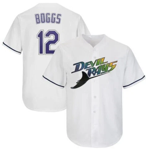 Wade Boggs #12 Tampa Bay Rays ALL OVER PRINT BASEBALL JERSEY XS-5XL New 2023 Cover