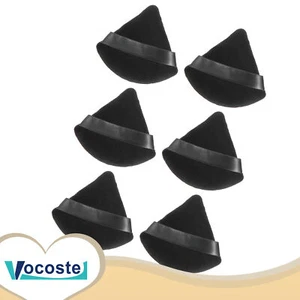 Pieces of 6 Face Soft Triangle Loose Powder Puff Makeup Tool Short Plush Black - Picture 1 of 7
