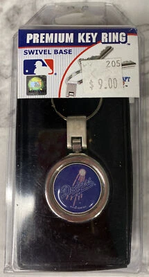 2007 MLB Dodgers Logo Premium Key Ring Swivel Base Baseball Silver and Blue - Image 1 of 4