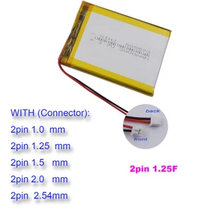 Batería Li 3.7V 3000mAh 11.1Wh 505573 JST 2Pin 1.0/1.25/1.5/2.0/2.54mm Conector - Imagen 1 de 15