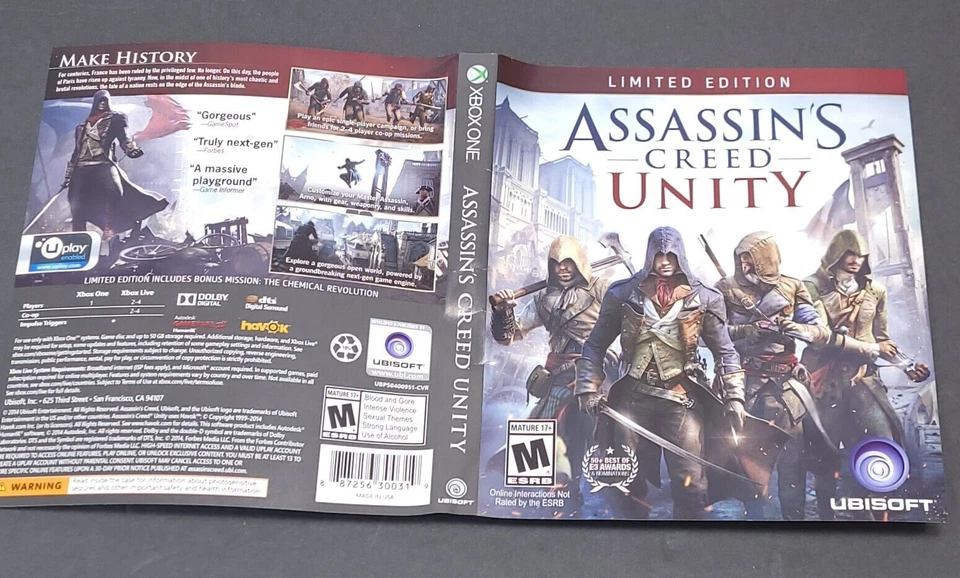 Xbox one ~ Assassin's Creed Unity Original artwork only - Image 1 of 1