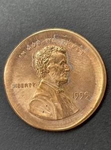 Broadstruck Penny Error LARGER THAN NICKEL Lincoln Memorial Cent 1999 (P) Strike - Picture 1 of 4