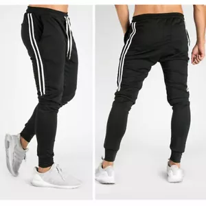 Pantalones Largos De Chándal Hip Hop Para Hombres Moda Deportivo A Rayas Casual - Bild 1 von 8