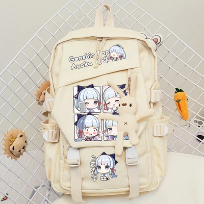 Student Backpack Cosplay Genshin Impact Kamisato Ayaka Children Shoulders Gift - Image 1 of 4