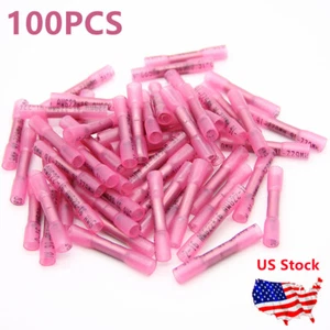 100PCS 22-16 Gauge Heat Shrink Butt Wire Connectors Waterproof Crimp Terminals - Picture 1 of 8