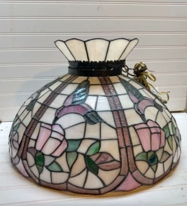 Tiffany Style Humming Bird Stained Glass Ceiling Light Pendant Lamp Shade 18X13 - Picture 1 of 15