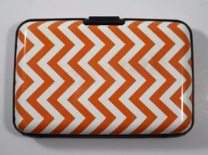 PORTAFOGLIO DI SICUREZZA RTOP arancione chevron ALLUMINIO porta carte di credito rfid antifurto - Foto 1 di 9