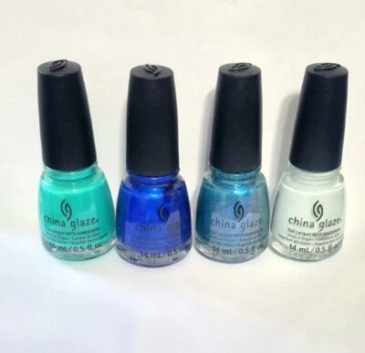 china glaze nail polish Set. Blue. Green. Metallic. Shimmer. Frosted. Glitter. - Image 1 of 3