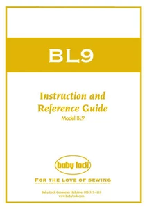 Babylock BL9 Reprint Sewing Machine Instructions User Guide  - Picture 1 of 2