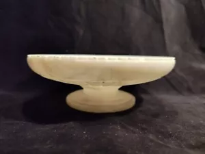 Vintage Alabaster Marble Pedestal Bowl Dish 6" - Picture 1 of 10