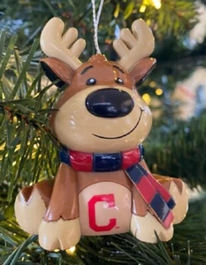 Cleveland Indians Reindeer Christmas Holiday Tree Ornament FREE USA SHIPPING - Picture 1 of 3