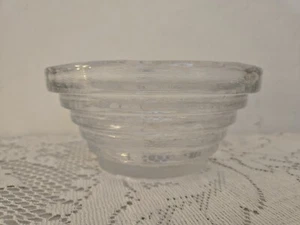 Blenko Pyramid Step Bowl Clear Textured Art Glass With Orig Sticker Centerpiece - Picture 1 of 8