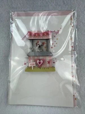 Tarjeta de felicitación para perro de San Valentín 3D sello emergente perro toro francés Foto 1 de 4