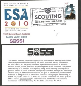 2010 BSA Boy Scout #4472 FDC Fort AP Hill SOSSI BSA - Picture 1 of 1