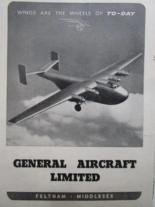 11/1946 PUB GENERAL AIRCRAFT UNIVERSAL TRANSPORT AVION FLUGZEUG ORIGINAL AD - Picture 1 of 1