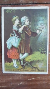 ANTIGUA TARJETA COMERCIAL VICTORIANA DE PUBLICIDAD perfumes únicos de Dr. Price's - Imagen 1 de 2