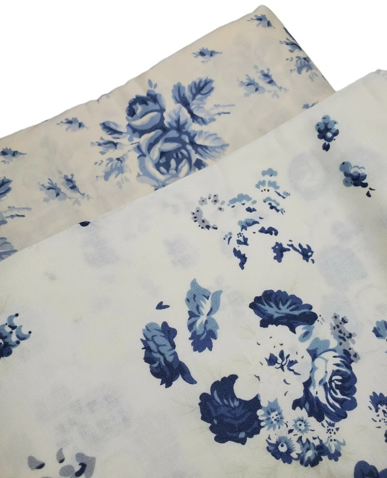 Cabbage & Rose Fabric Blue 100% Cotton Moda Sew Quilting Craft New FAT QUARTER - Image 1 of 1
