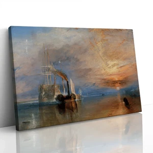 J.M.W. Turner Fighting Temeraire Painting Canvas Framed Print Picture Wall Art - Picture 1 of 29