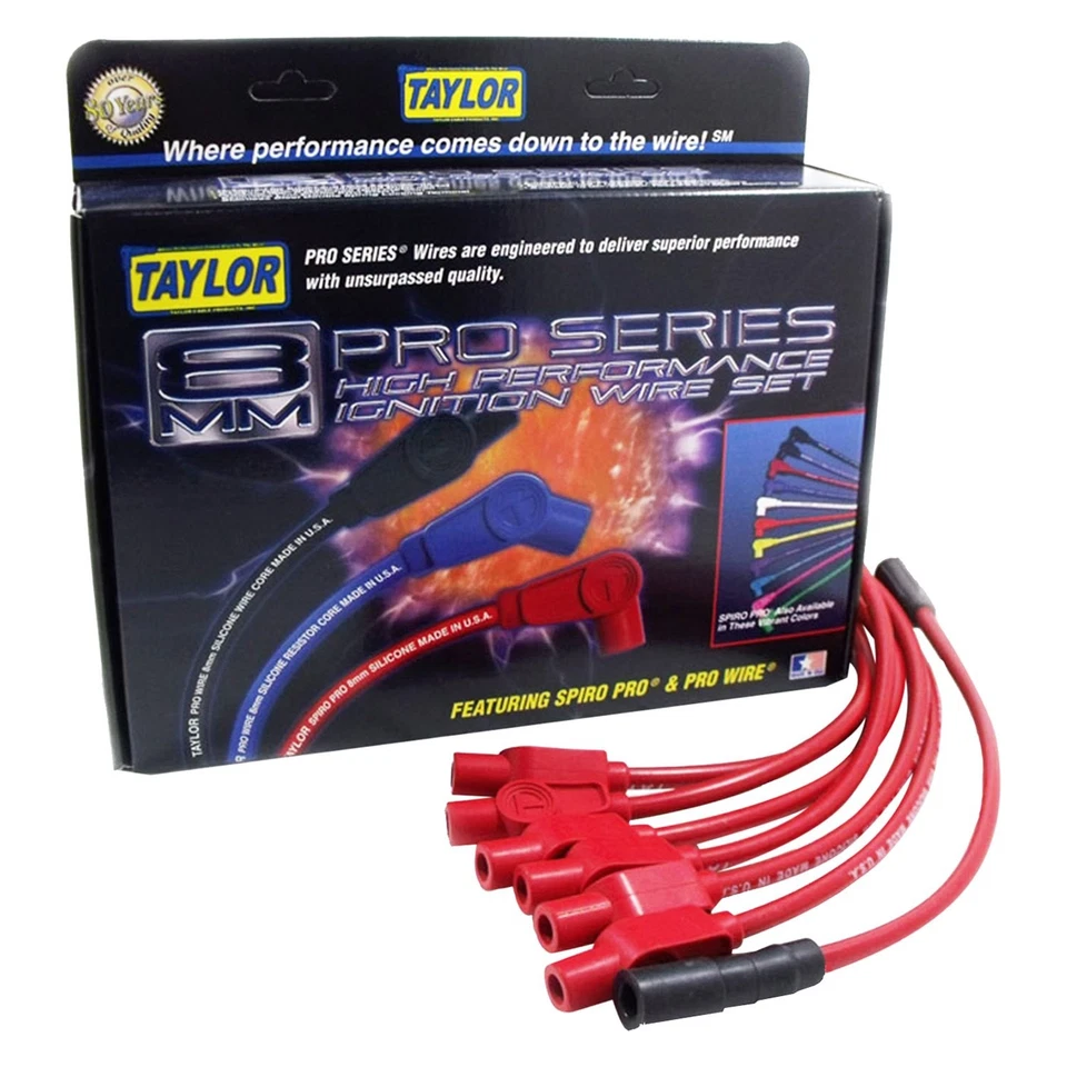 For Jeep Cherokee 1987-1990 Taylor Cable 74248 Spiro-Pro Ignition Wire Set Foto 1 de 4