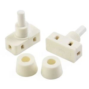 Interrupteur de lampe bouton poussoir plastique blanc 2A 250V design autobloquan - Picture 1 of 12