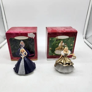 Lot Of 2: Hallmark Keepsake Barbie as The Millennium Princess 1999 & Barbie 2000 - Picture 1 of 10