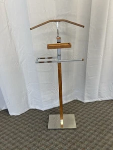 Chrome VALET STAND butler suit rack hanger mid century modern contemporary tie - Picture 1 of 11
