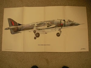 John Batchelor colour print of Hawker Siddeley Harrier GR Mark 1 published 1977 - Picture 1 of 3