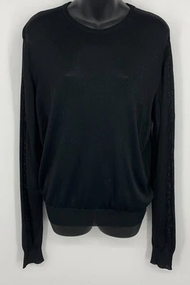 Gianni Versace Women Top 48 Medium Large Vintage Black Sheer Sweater Long Sleeve - Image 1 of 4