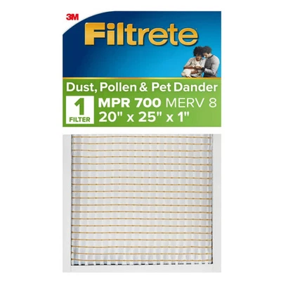 Filtros de polvo, polen y caspa de mascotas 3M Filtrete MPR 700 de 1 pulgada - 20 x 25 x 1 pulgada Foto 1 de 4