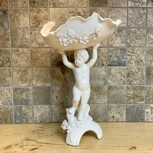 Lenwile Ardalt Cherub Kompott Japan Porzellan Figur Engel Sockel Schale Vintage - Bild 1 von 23