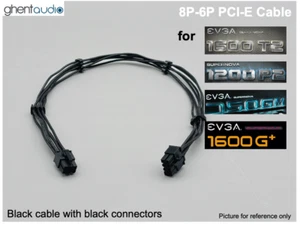 π24" Black PCI-E (GPU) 6P Cable for EVGA SuperNOVA: G+, G2, G3, G5, GM, P2, T2 - Afbeelding 1 van 1