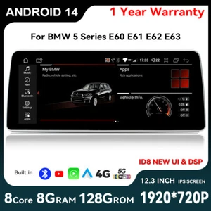 12.3'' Carplay Stereo Android Radio Player GPS Sat Nav For BMW 5 Series E60 E61 - Picture 1 of 21