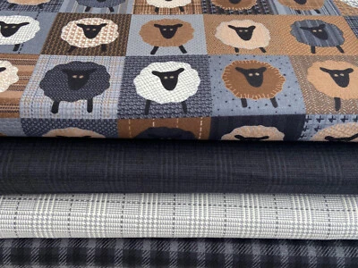 Moda Farmhouse Flannels Brushed Cotton Fabric by 1/4 M* or Panel Sheep & Tartans - Image 1 of 4