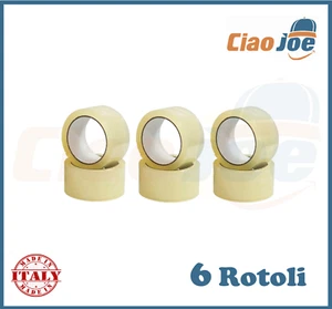 6 ROTOLI NASTRO ADESIVO TRASPARENTE 66/132 METRI SILENZIOSO IMBALLAGGIO - Imagen 1 de 4