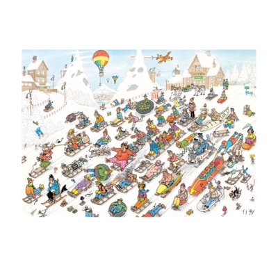 Jumbo It's All Going Downhill 1000 Piece Jigsaw Puzzle By Jan van Haasteren - Image 1 of 4