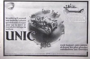 PUBLICITÉ PRESSE 1913 UNIC CHASSIS 12 HP 4 CYLINDRES CARROSSÉ TORPÉDO 6 PLACES - Imagen 1 de 1