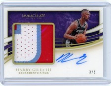 2019/20 Panini Immaculate Premium Patch Autograph Gold #PPA-HGL Harry Giles #3/5