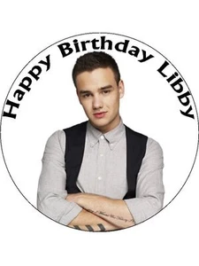 Papel de arroz comestible personalizado 7,5" Liam Payne One Direction adorno para pasteles - Imagen 1 de 1