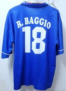 Roberto BAGGIO 18 ITALY 1998 WC World Cup Home and Away Blue Soccer Jersey #18 - Picture 1 of 8
