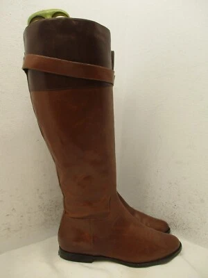 Botas de montar Cole Haan DAELIN de cuero marrón hasta la rodilla para mujer talla 5,5 B Sty D38219 Foto 1 de 4