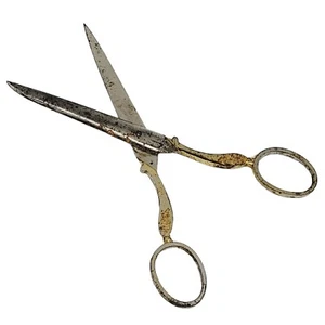 Vintage German Warranted Forged Steel Sewing Scissors 5 3/4" Collectibles  - Picture 1 of 7