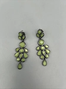 Lia Sophia Slow Dance Mint Green Glass Faucet Beads Hematite Chandelier Earrings - Picture 1 of 2