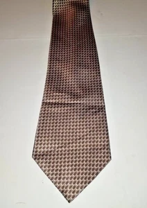Bijoux Terner brand Brass/Silver Weave Patterned 100% Silk Tie (59.5" x 4") - Picture 1 of 5