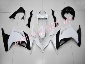 Pearl White Matte Black ABS Injection Fairing Panel for Ninja300 EX300 2013-17 - Picture 1 of 7